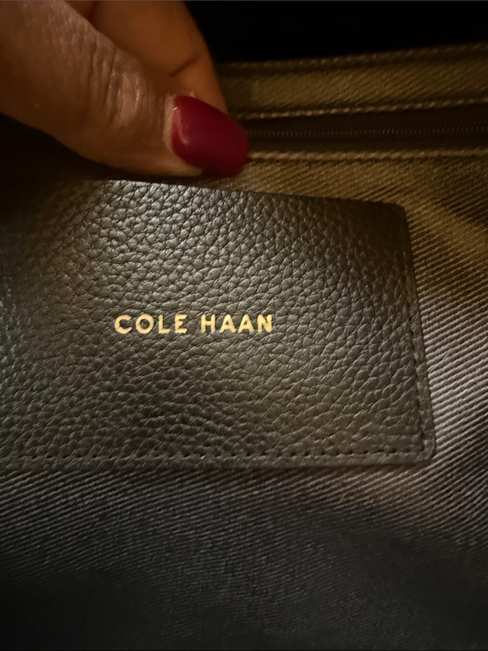 Cole Haan Palermo Black Leather Large Tote Bag Shoulder Work Purse Minimalist - Picture 7 of 10